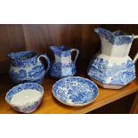 Good Set of Original Copeland Spode Blue Italian Tea Wares