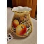 Antique Signed Royal Worcester Gilt Edged Fruits Jar - marked G957 to base, PM Platts