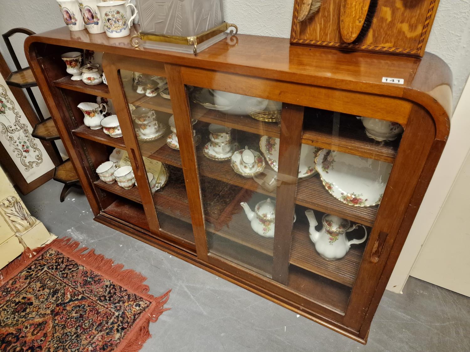 Art-Deco Glass Fronted Bookcase