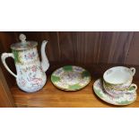 1930's Minton Green Cockatrice Tea/Coffee Set