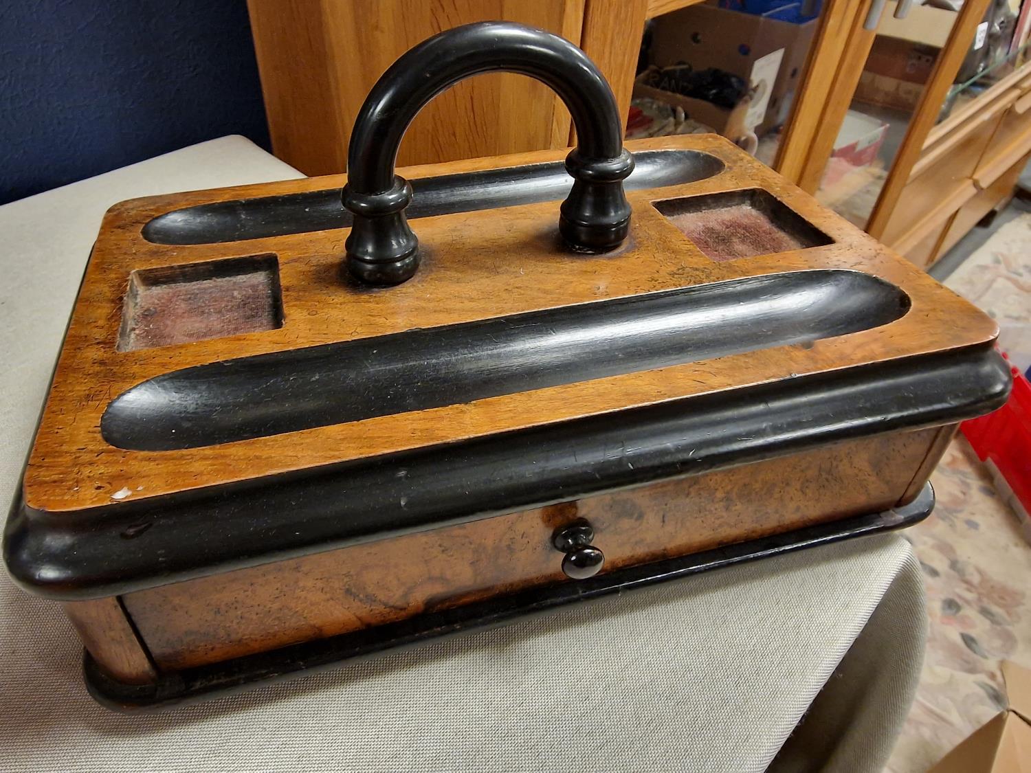 1940's Vintage Walnut Desk Tidy