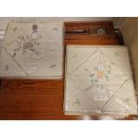 Pair of As New Boxed Vintage Richlin Irish Embroidered Linen Sets