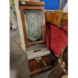 Early Blick Clocking-in/Time Recording Clock machine - Wooden + steel clock-case, with later quartz