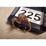 9ct Gold and Diamond Serpentine Dress Ring - L+0.5