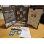 WWII Road to Victory Coin Collection inc a 9ct Gold Double Crown 8g Coin