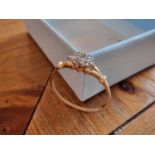 9ct Gold & Diamond Cluster Dress Ring, size N+0.5