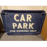 Vintage Handpainted Wooden Car Park Advertising Sign