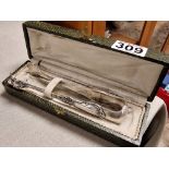 Rare Rene Morel French Silver Lions Paw Ice Tongs in fitted case - 1886. approx 85g