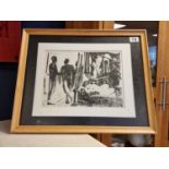 Pablo Picasso limited edition 1954 print "Nude Model Resting" + authentication certificate , framed