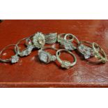 Collection of Ten White Stoned/Glass 925 Silver Rings - 43g total