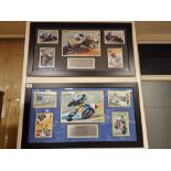 Pair of Framed Valentino Rossi MotoGP Italian Motorcycling Championship Memorabilia, each approx. 31