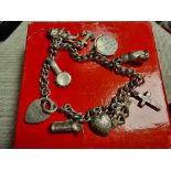 Silver 925 Charm Bracelet - 20.6g
