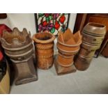 Group of Four Vintage Chimney Pots