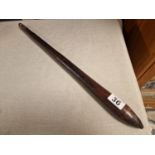 Wooden Tribal Knobkerrie/Shilleagh, possibly African with carved handle - Length 23"