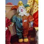 Medium-Sized Part Porcelain Decorative Fairgound Clown Figure + uniform approx, 23" in height - Horr