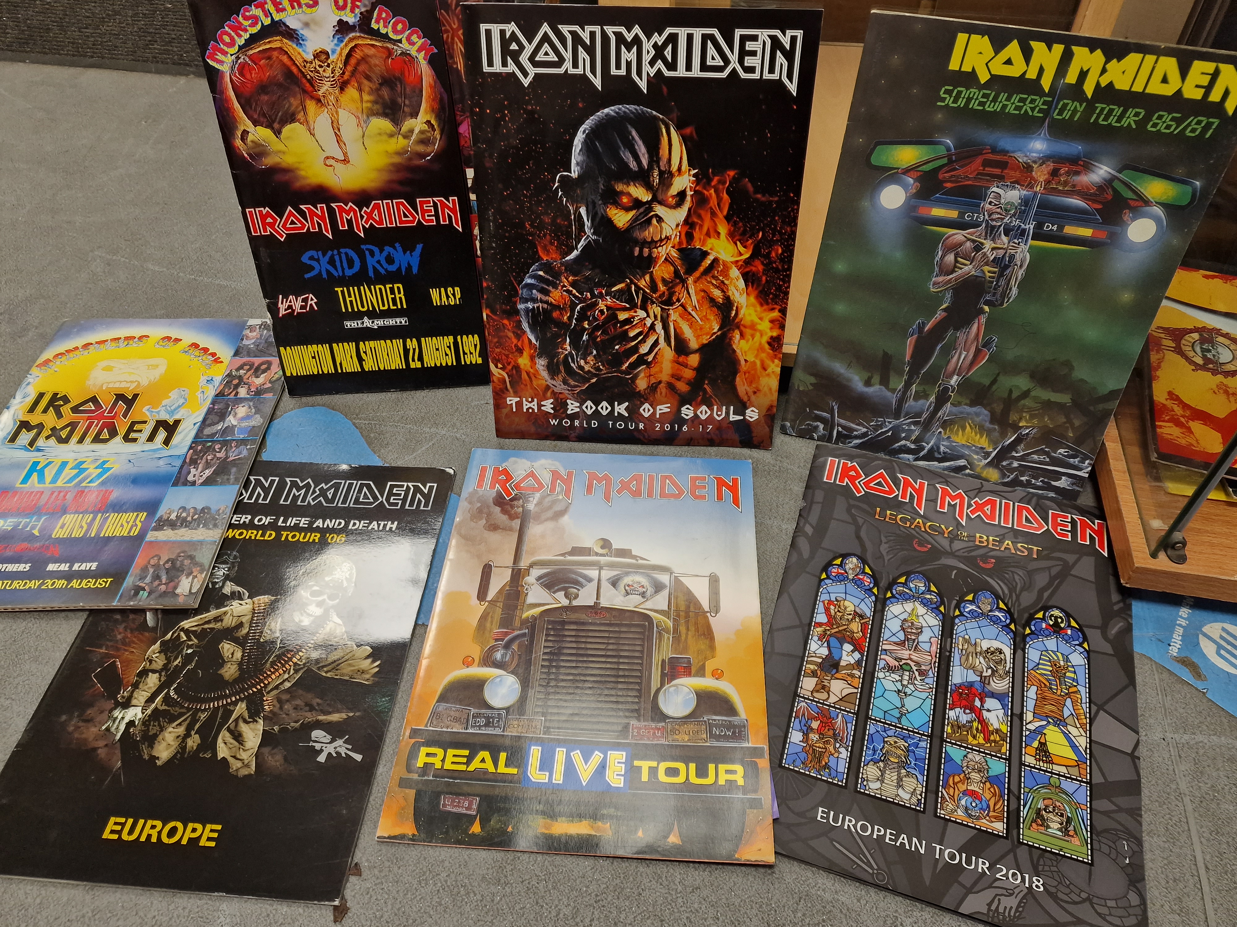 Collection of Heavy Metal Iron Maiden Gig/Concert Programmes from 1986 inc Monsters of Rock