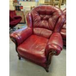 Italian Bardi Red Leather Armchair - good condition