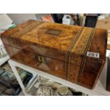 Large Edwardian Inlaid Wood Writing Box