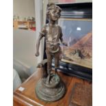 Signed French Bronze of a Young Boy
