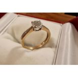 9ct Gold & Diamond Engagement Ring - size M