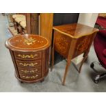 Pair of Vintage Inlaid Wood Occasional Tables