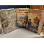 Trio of First Edition Enid Blyton Books, Five Get into Trouble, Five on a Secret Trail, and Five Go