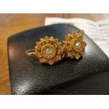 Pair of Antique 15ct Gold and Diamond Earrings w/valuation