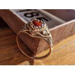 9ct Gold & Garnet Dress Ring