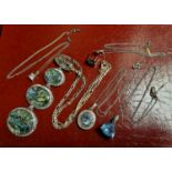 Collection of Various 925 Designer Silver Necklaces Chains