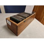 Box of 60 Glass Turn of the Century Photographic Lantern slides including mostly American/USA topogr