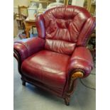 Italian Bardi Red Leather Armchair - good condition
