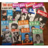 Large Collection of 1960's The Beatles Magazines + Elvis Presley Fan Club Magazines