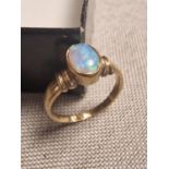 9ct Gold & Opal Dress Ring, size M+0.5