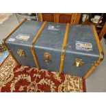 Large Blue Vintage Travelling Trunk