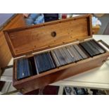 Antique Mahogany Cased Set of Early Slides Including American and Chinese Scenes