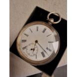 Antique 935 Silver Pocketwatch - inscribed to George Watson Cornholme