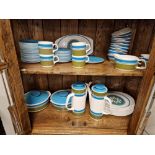 Retro Extensive Turquoise and Green Meakin Elite Tea and Dinner Service
