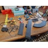 Various Scalextric Set Items + N-Gauge Train Railway