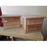 Pair of Small Pine Apprentice Drawers, 21 x 16.5 x 29cm