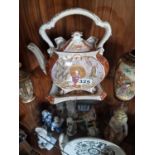 Victorian Chinoiserie Chinese Teapot + Two Japanese Moriage Vases