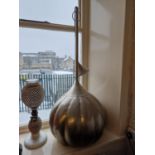 Large Metallic Tulip-Formed Vintage Ceiling Light, approx 110cm high