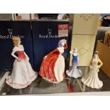 Quartet of Royal Doulton and Coalport Lady Figurines