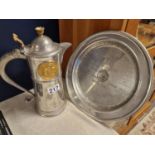 St James's House Pewter D-Day Normandy Landings Plate + Aquinas Locke Princess Diana Coffee Pot