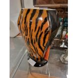 Handpainted Tiger Pattern Retro Vase by Devon Ware/Bernadette Eve