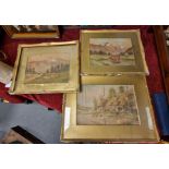 Trio of Antique Watercolours - Two by George Lothian Hall (1825-1888) and Ernest T Potter (fl 1900)