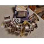 Collection of Hallmarked Silver Napkin Rings inc a 1934 Mappin & Webb example - total weight 90g