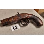 Early Victorian Travel Pistol (converted to Percussion) - marked Richards