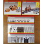 Set of Three Boxed Hornby OO Gauge Train Railway Track + Two Trakmat Accessory Packs