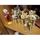 Set of Eight Ancient Ceramic Mexican Day of the Dead figurines