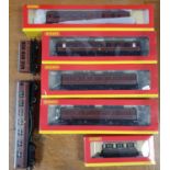 Collection of Hornby Rolling Stock Carriages - Five Full Break Coaches R4233 inc Two Small Four Whee
